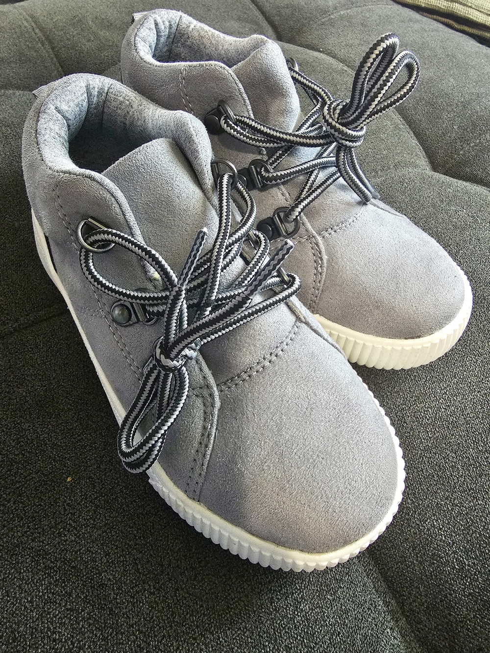 Carter's Gray Suede-Look Kids Lace-Up Sneakers